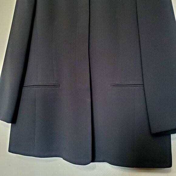 Emanuel Ungaro Womens Blazer Petite Size 8 Black Hidden Button Up Jacket - Picture 6 of 10